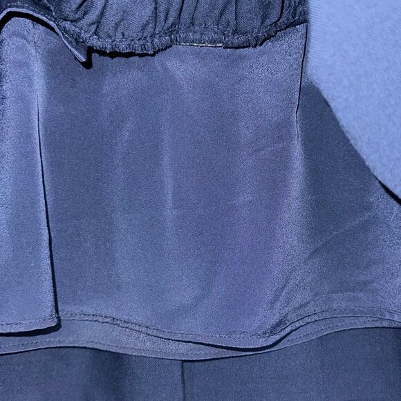 JCrew Navy Blue Wool Blend Preppy Tiered Ruffle Elastic Waist Skirt Size 8 - Picture 6 of 14